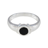 Rebeca Black Solitaire Ring for Women in Silver Black Onyx Black